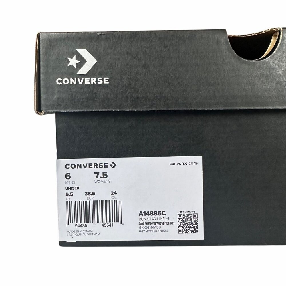 ✨Converse Run Star Hike Hi 7.5 Womens shoes Cross Stitch Roses Sneakers A14885C - Picture 8 of 12